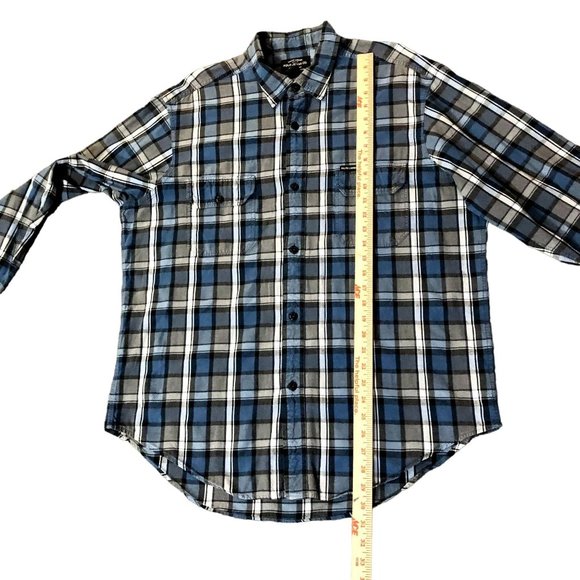 Ralph Lauren Polo Jeans Shirt Mens L Used Blue Plaid - Picture 13 of 13